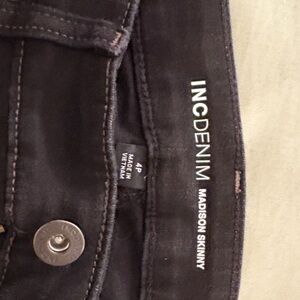 INC Denim Madison Skinny Black Jeans